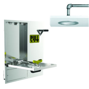 SE-575-DP-237 Wall Mounted Swing Down Laboratory Eye/Face Wash and Emergency Shower