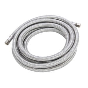 1/4" OD x 1/4" OD x 10' Stainless Steel Ice Maker Connector