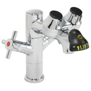 Eyesaver SEF-1850-84WHTW Single Post Laboratory Eyewash Faucet with Eyewash TMV