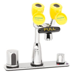 Eyesaver SEF-1814 Batt. Op. Sensor Eyewash Faucet with Above Counter Mixing Valve