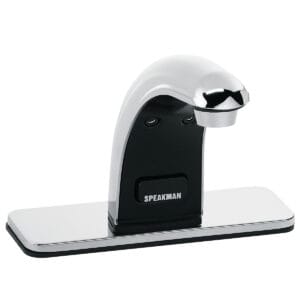 Battery Powered Faucet with 4 In. Deck Plate