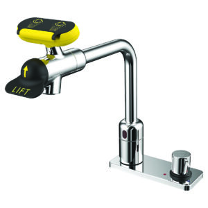 Eyesaver SEF-18102-8 Battery Powered Sensor Eyewash Faucet with 8 In. Spout & Above Counter Mixer